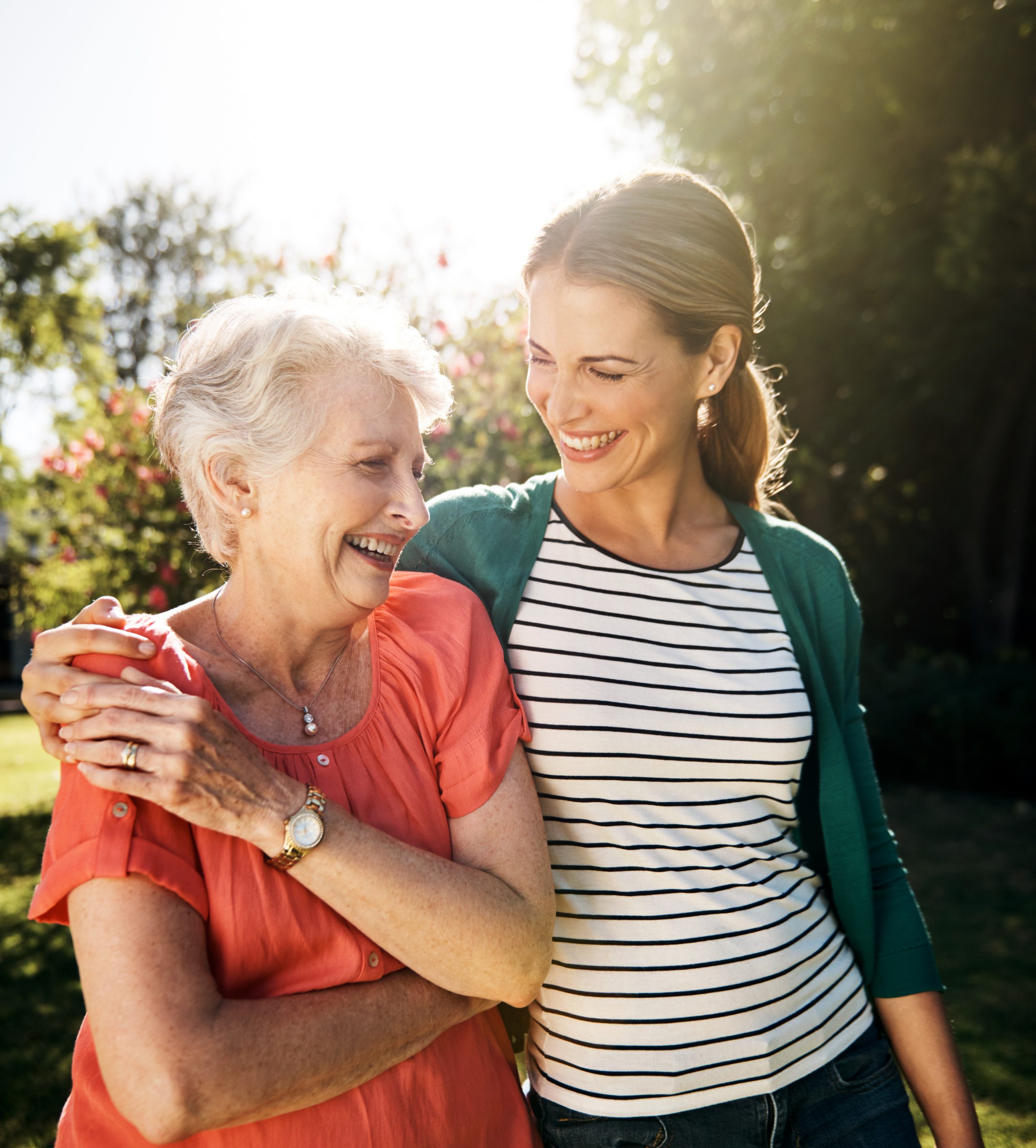 Caregiver supporting an older adult