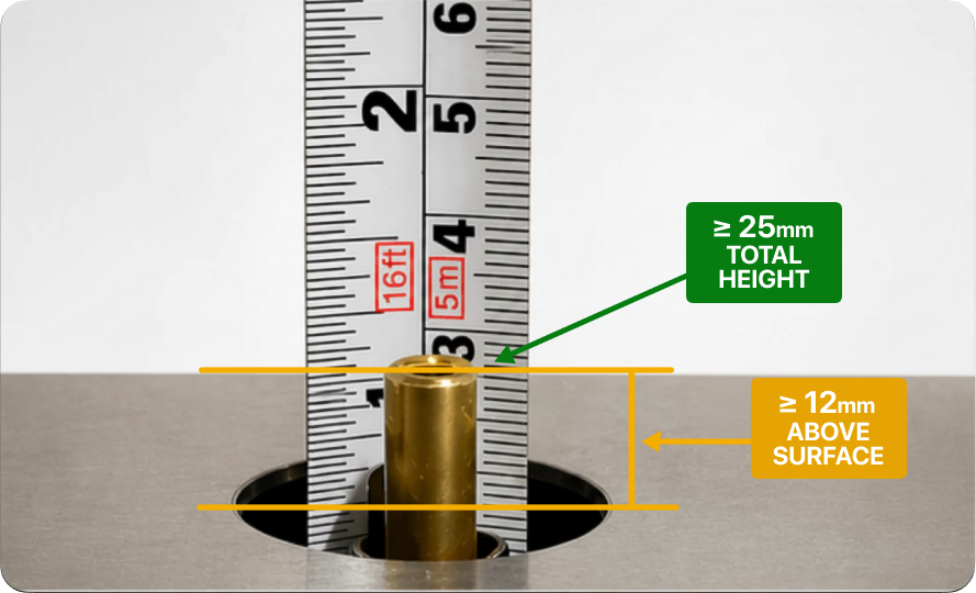 Recessed large height sample