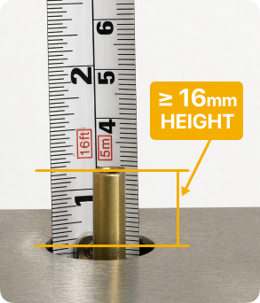 Recessed small height sample