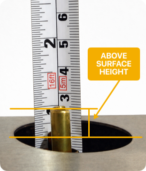 Stem extension above surface