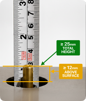 Recessed large measurement sample