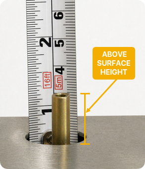 Valve stem height above surface