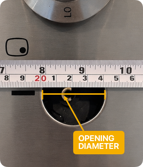 Surface opening diameter
