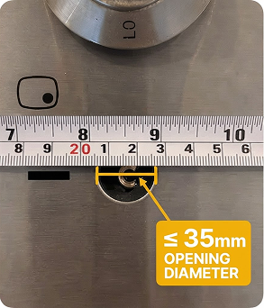 Recessed large measurement sample